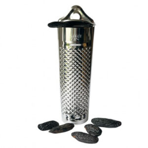 Râpe pour Fèves de Tonka Élégance Inox avec récipient - avec 6 Fèves